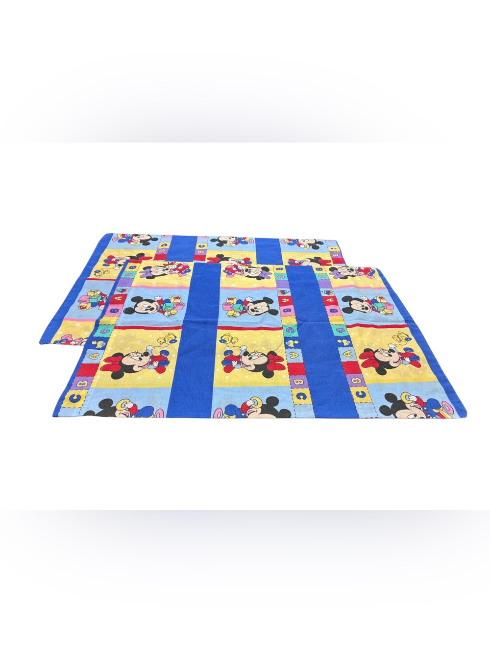 Vintage Disney Babies Mickey & Minnie Mouse ABC Pillowcases Set of 2